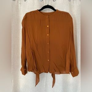 Brown sheer dress top
